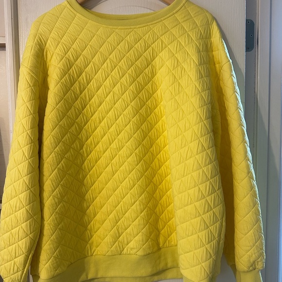 Anthropologie Yellow Quilted Pullover - Picture 3 of 5